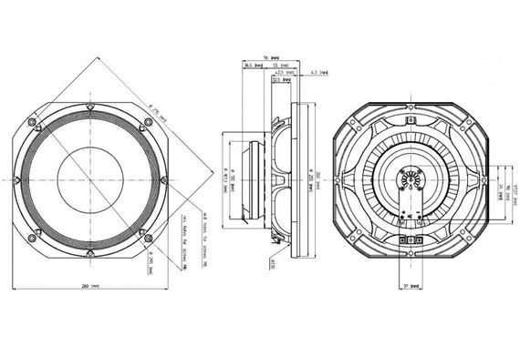 EighteenSound 10NDA610/8 среднечастотный динамик для АС, диаметр 10 дюймов, 1200Вт