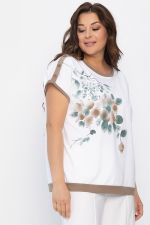 Блуза Далия (бело-коричневая) Б13803-20М LT Collection