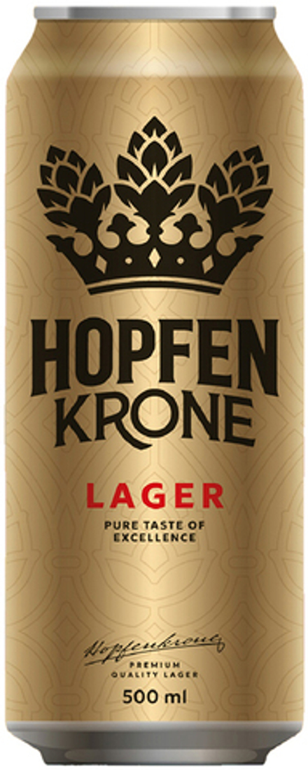 Пиво Хопфенкроне Лагер / Hopfenkrone Lager 0.5 - банка