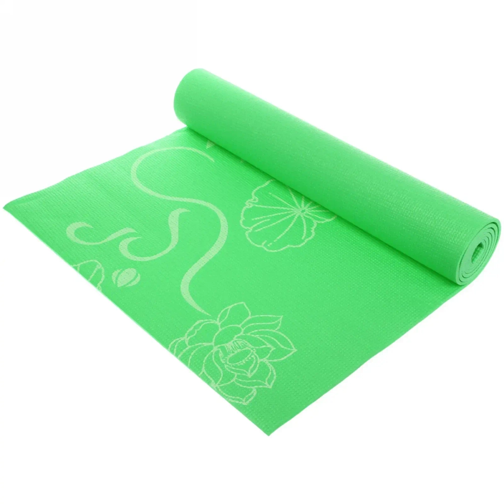 Коврик для йоги 6 мм 173х61 см «Цветущий сад» PVC, микс цветов