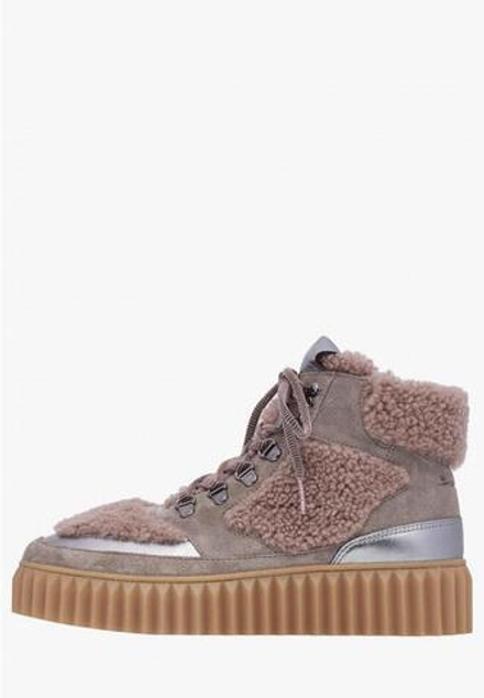 Кеды высокие жен. Voile Blanche EVA серый с мехом роз.