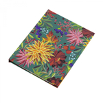 Блокнот в футляре, 13,0 см * 16,5 см, 7БЦ, Alingar, ламинация, глиттер, замочек, линия, 40 л., "Сверкающие цветы", зеленый