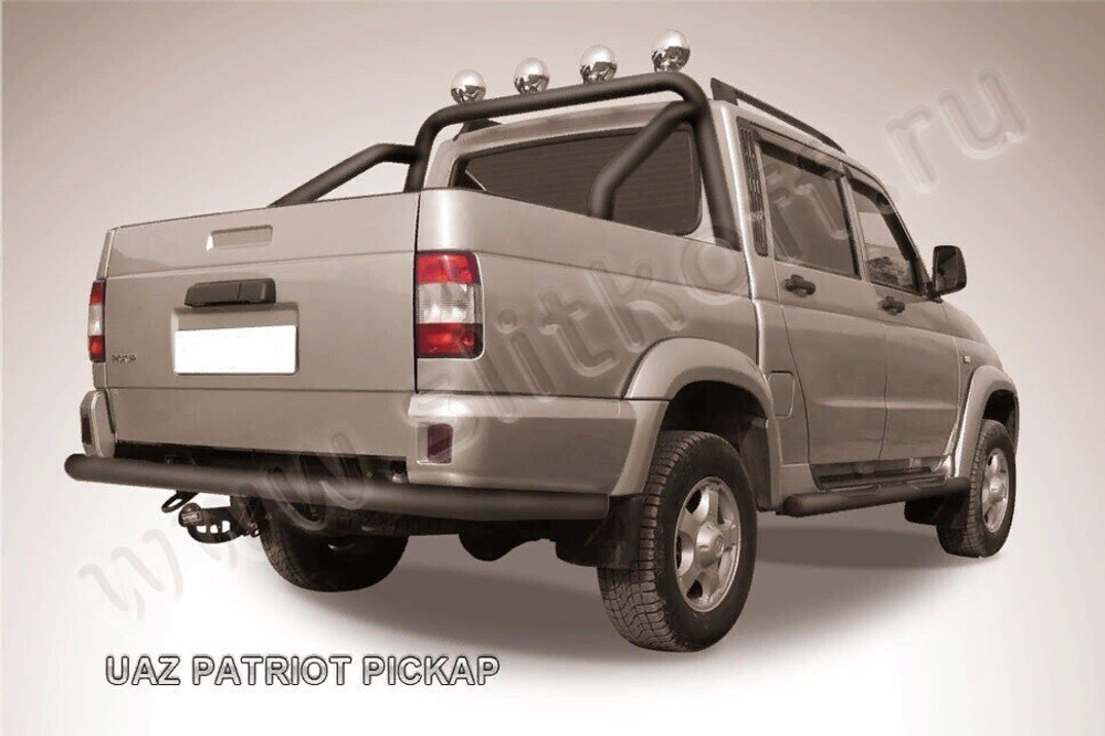 Защита заднего бампера UAZ Pickup (2008-2014) d76 черная