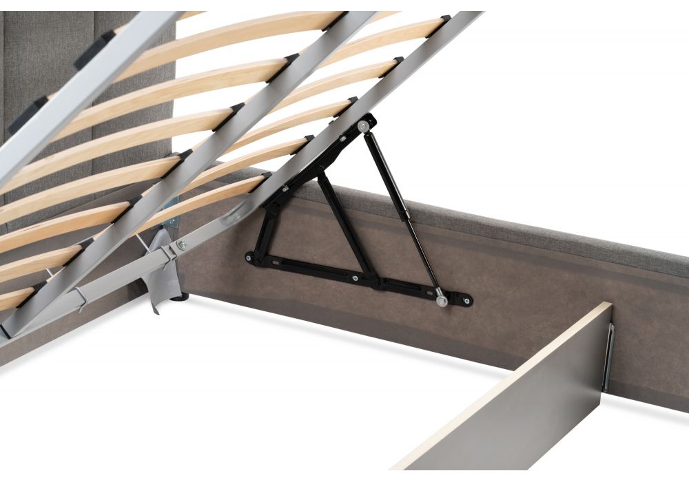 Кровать двуспальная Афродита-3 160 х 200 см с ПМ рогожка серая