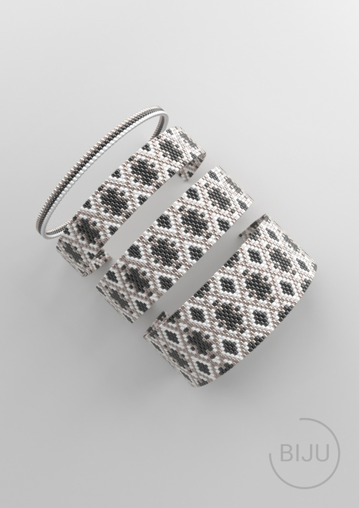 Схема PEYOTE, Схема браслета мозаичное плетение, узор из Miyuki Delica 11/0, файл PDF, №130