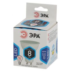 Лампочка светодиодная ЭРА STD LED MR16-8W-840-GU10 GU10 8Вт софит нейтральный белый свет