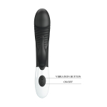 Черный вибратор-кролик 19,8см со стимулятором клитора Pretty Love Rasmussen Bunny Vibrator Black BW-500072-A3