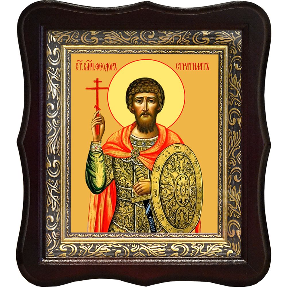 Феодор Стратилат великомученик Гераклийский. Икона на холсте.
