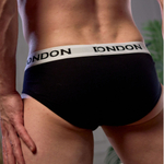 Черные хлопковые мужские трусы-брифы (Размер: M) (Цвет: черный)