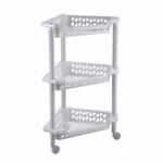 Этажерка угловая "тереза" 3 полки 400х270х610 мм (светло-серый)