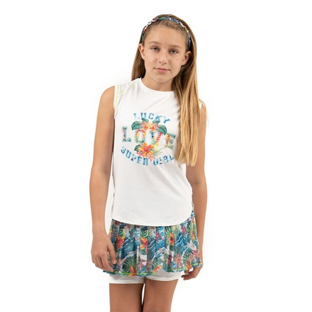 ОДЕЖДА ДЛЯ ТЕННИСА Девочки, Майка LUCKY IN LOVE MUSCLE TANK .