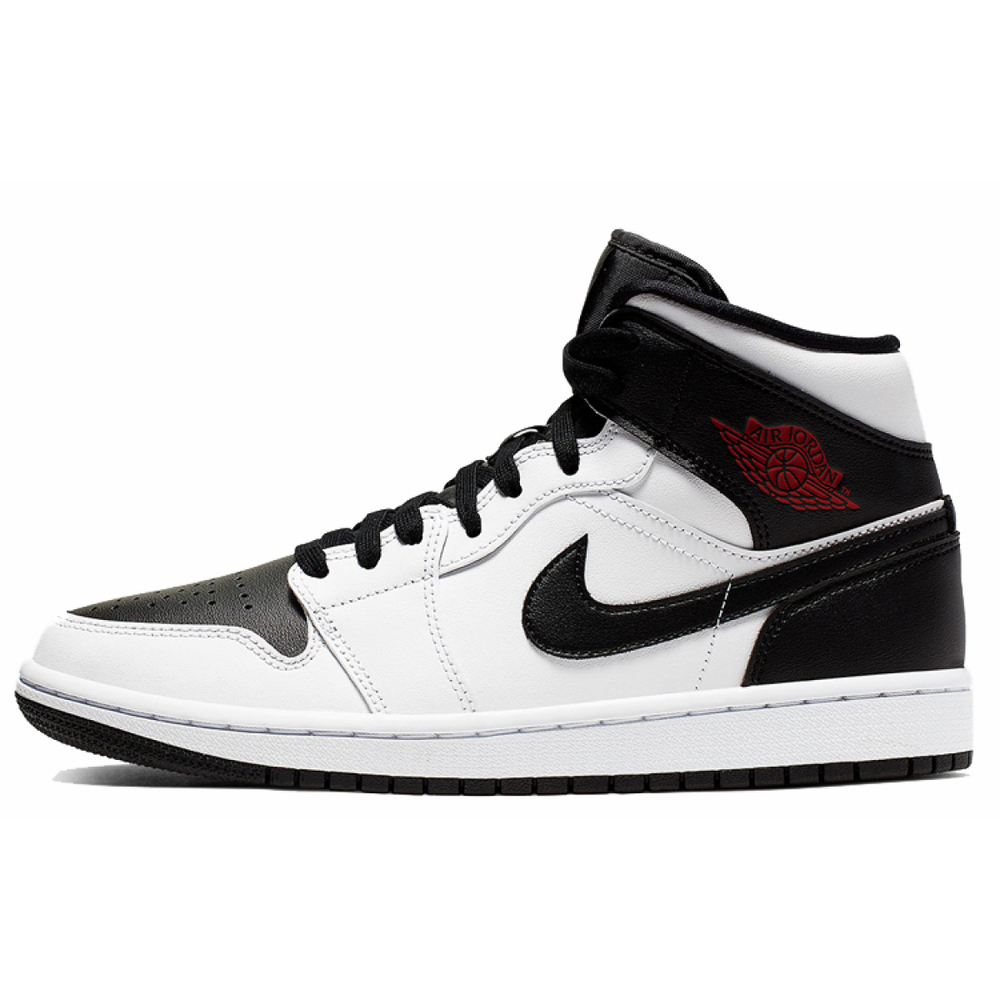 Кроссовки Air Jordan 1 Mid White Black Red