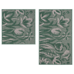 Набор ковриков д/ванной Shahintex LOOP ITALIANO  50*80+50*50 "цветы" зеленый