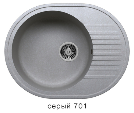 Кухонная мойка Tolero R-122 575x455мм Серый №701