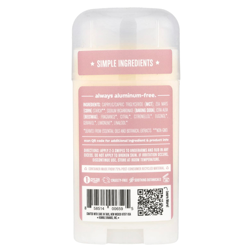 Humble Brands, Дезодорант без алюминия, марокканская роза, 70 г (2,5 унции)