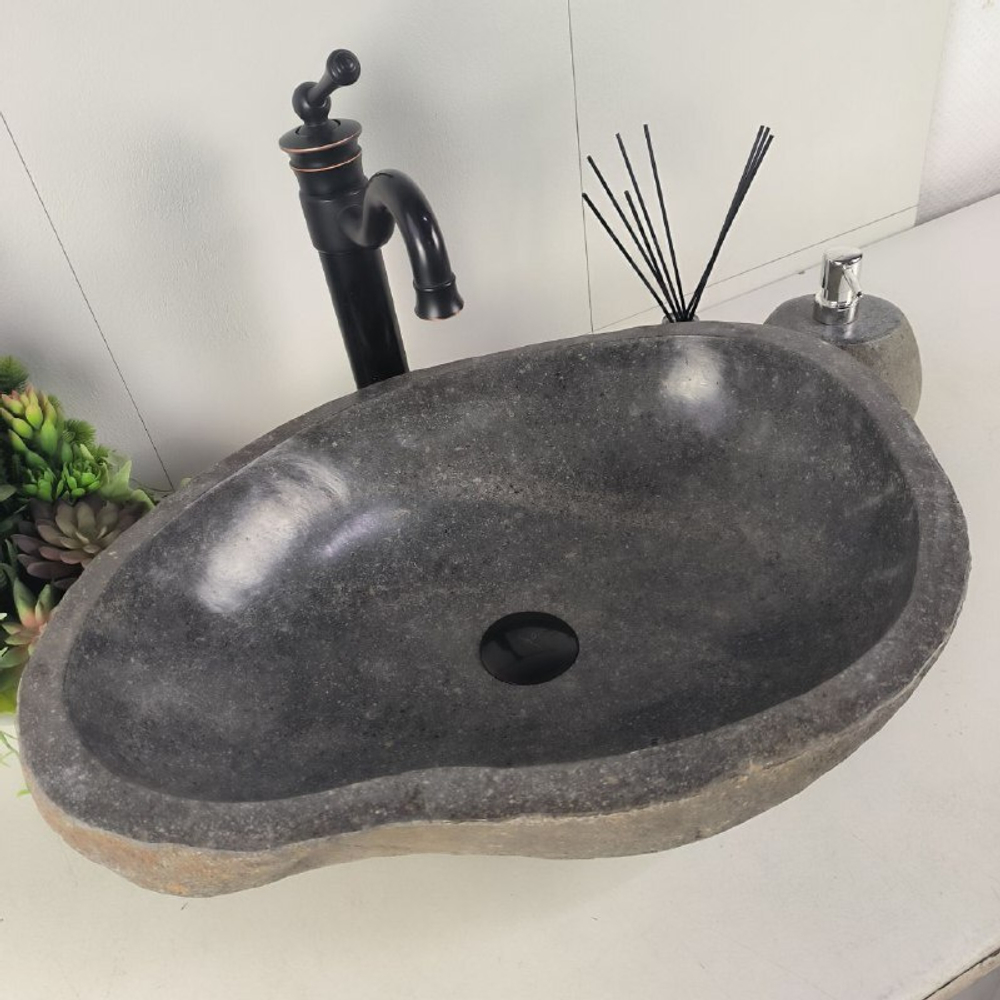 Каменная раковина из речного камня RS-62071 (55*42*17)