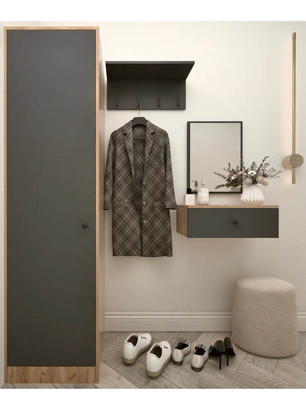 Вешалка настенная лофт для верхней одежды