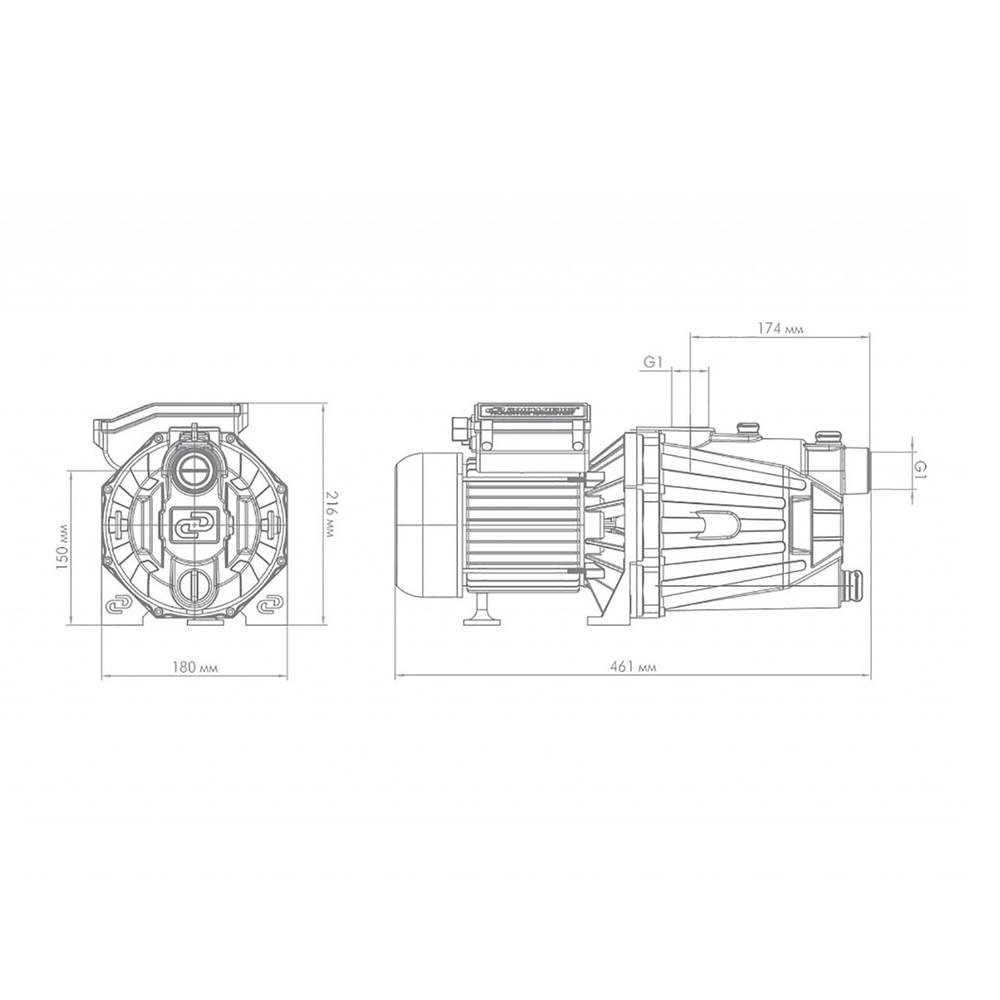 Насос поверхностный Джамбо 70/50 Ч (2.0) (1,10кВт, 70 л/мин, напор 50м) ДЖИЛЕКС
