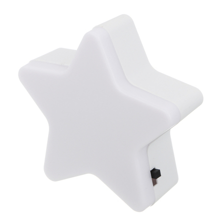 BY Светильник-ночник в розетку Звезда светодиодный, 1Вт, 8см, 230В, пластик, белый