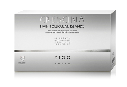 Crescina HFI Hair Follicular Islands 2100 комплекс лосьонов 20+20 ампул против выпадения и для стимуляции роста волос, для женщин (40 ампул по 3,5 мл)