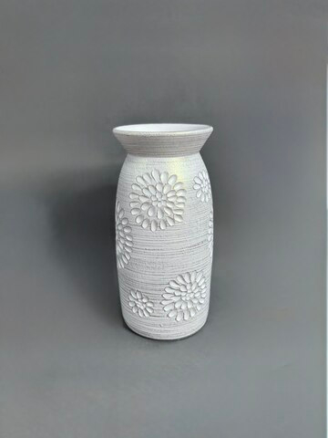 Ваза керамическая белая "Флора" (h 26 см)