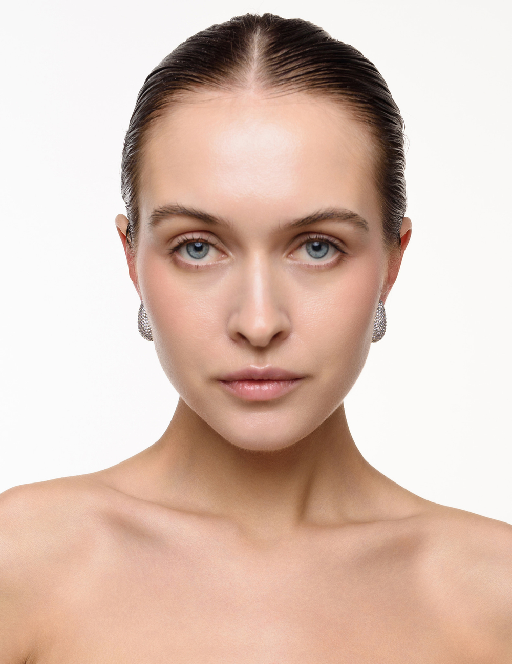 Серьги "Shine Double Drop" Silver