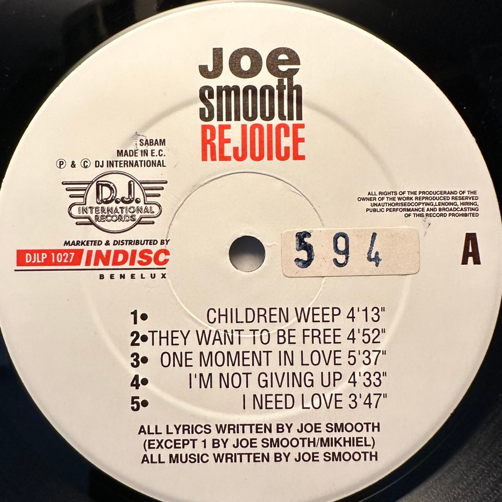 Joe Smooth - Rejoice (Бельгия 1989г.)