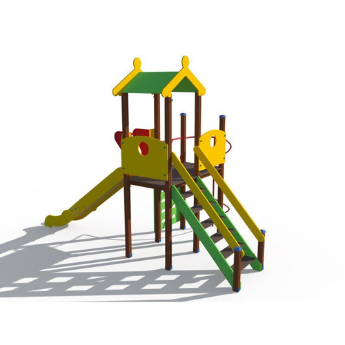 Детский игровой комплекс с металлическим скатом Н-1500 ДИО 04111