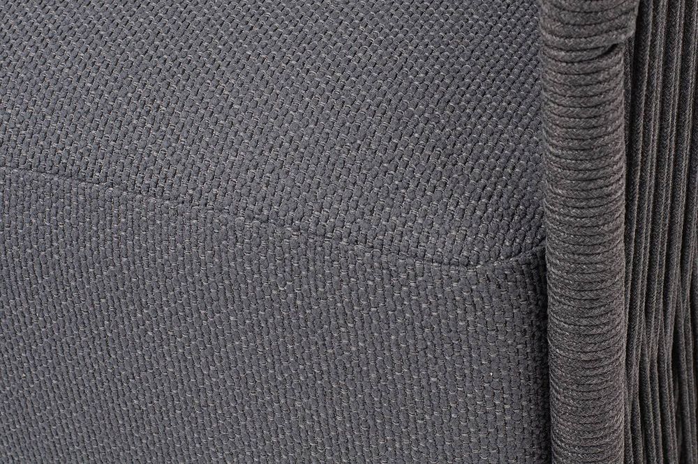 "Лугано" кресло плетеное из роупа, каркас алюминий темно-серый (RAL7024) муар, роуп темно-серый круглый, ткань темно-серая YB25-0027