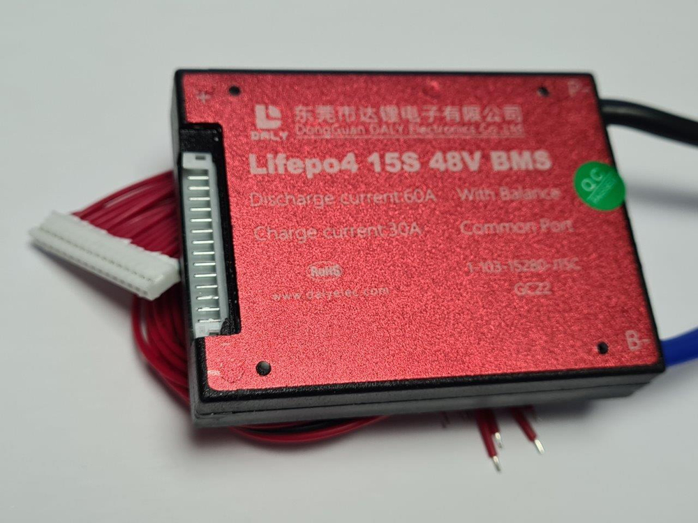 Плата контроля BMS LiFePO4 15S 48V 60A