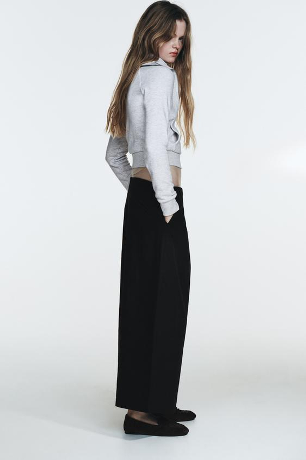 ZARA БРЮКИ-КЮЛОТЫ, ЧЕРНЫЙ