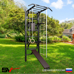 Уличная шведская стенка Sv Sport У447 (Турник-Рукоход/Брусья/Стойка/Скамья/Канат/кольца/лестница)
