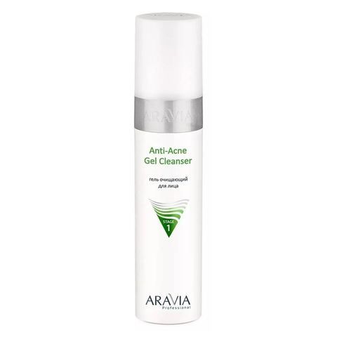 Гель очищающий для жирной и проблемной кожи лица ANTI-ACNE GEL CLEANSER, 250 мл ARAVIA Professional