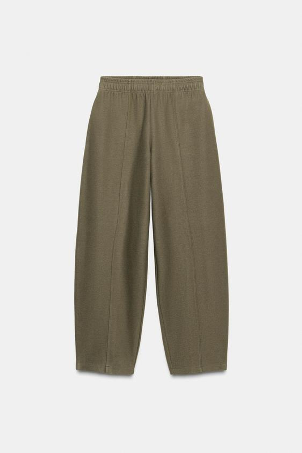 ZARA БРЮКИ ПРЯМОГО КРОЯ ИЗ МЯГКОЙ ТКАНИ, ХАКИ