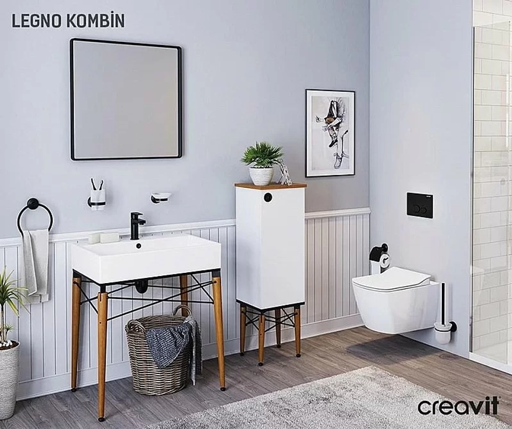 Унитаз подвесной с функцией биде CREAVIT ELEGANT EG321-00 белый, безободковый