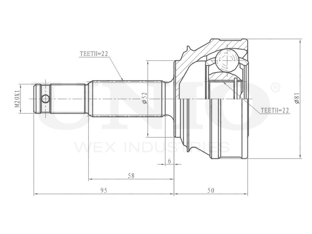 ШРУС внешний UNIO CVJ-20165