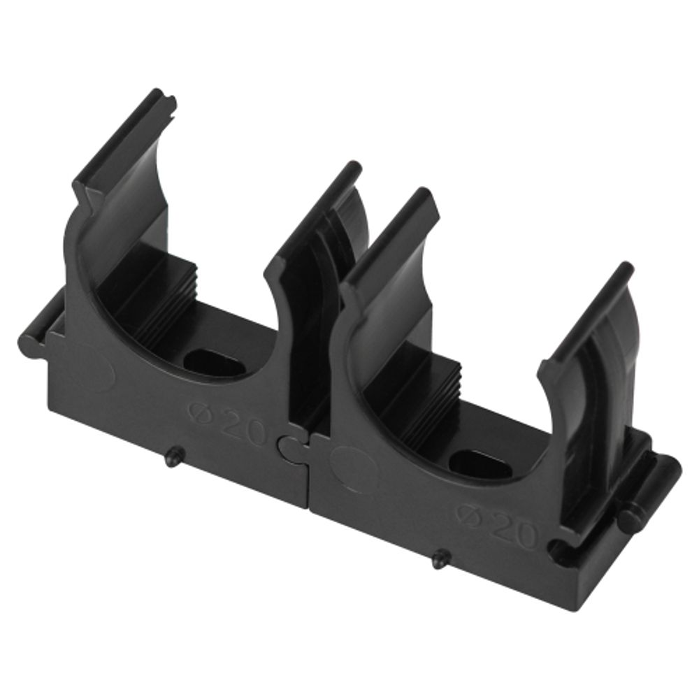 Крепеж-клипса ЭРА CLIP-20-B-MP для трубы прямой монтаж черная d20мм 100шт