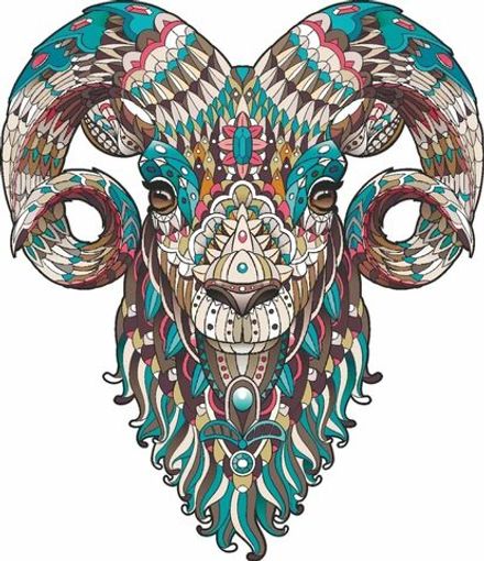 Панно настенное из дерева "Овен" 50х41 см.