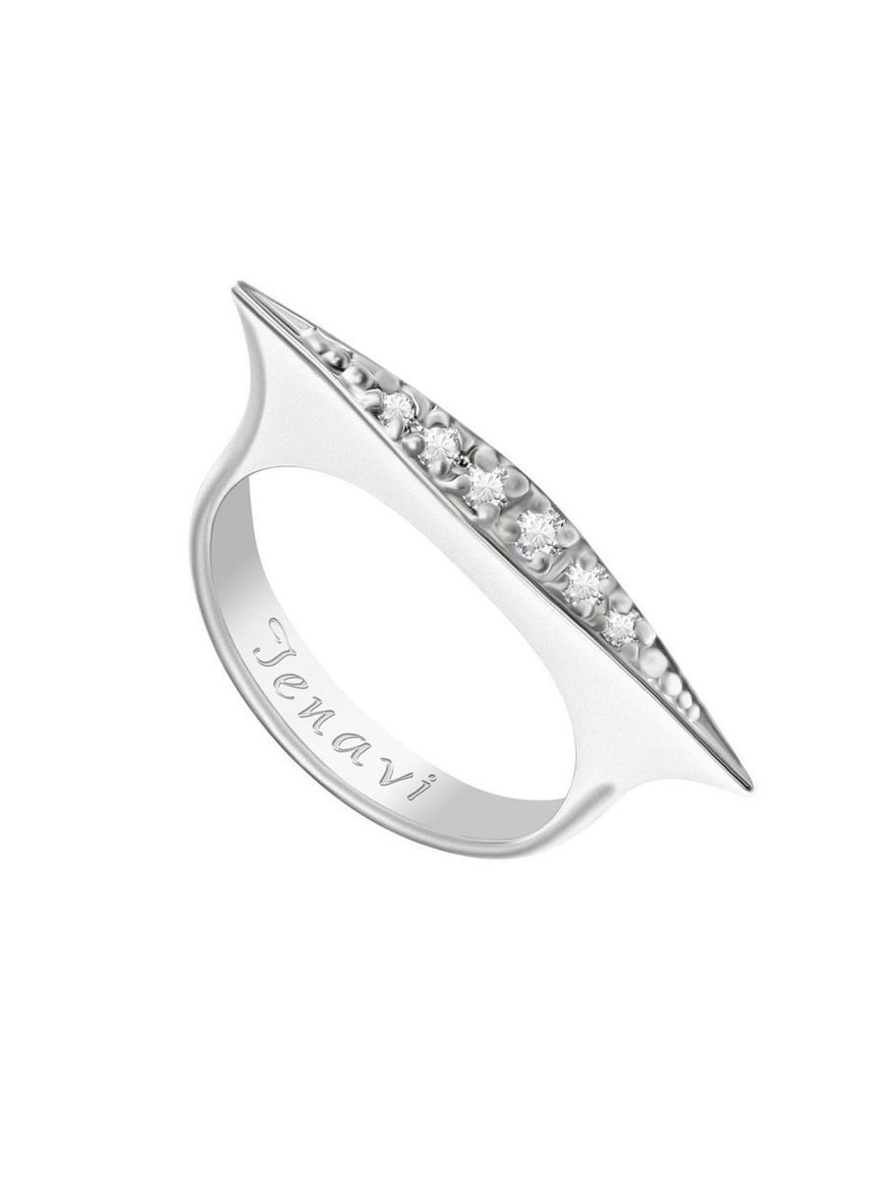 "Пайк" кольцо в родиевом покрытии из коллекции "Lance" от Jenavi