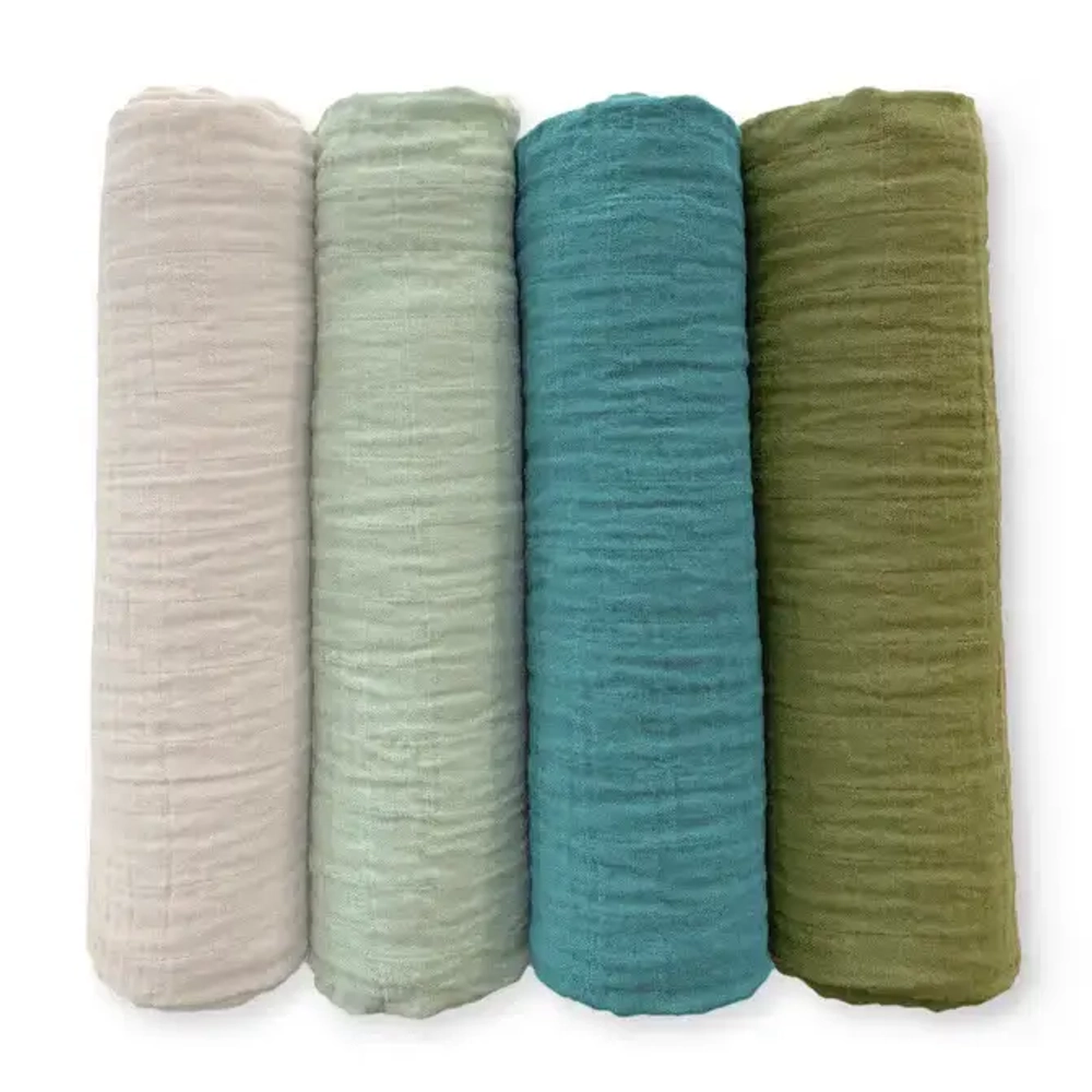 SwaddleDesigns Набор пеленок муслин 4 шт. - Earthtone 4-Pack, Oceana