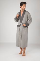 Бамбуковый мужской вафельный халат 15120-1 хаки NUSA Турция