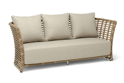 "Валенсия" диван из искусственного ротанга трехместный, цвет соломенный