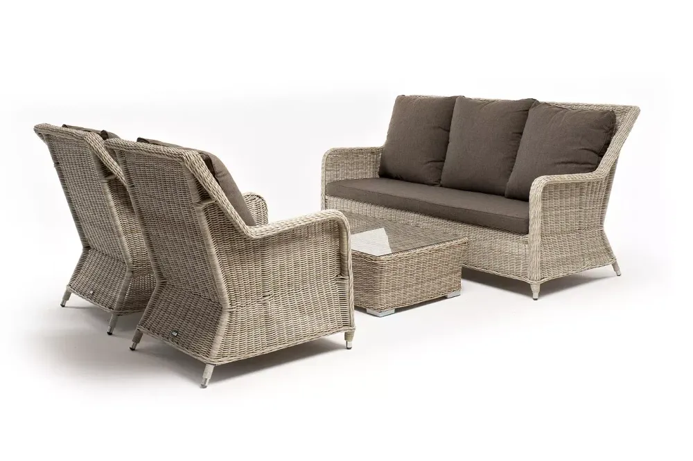 "Гляссе" лаунж-зона из искусственного ротанга, цвет бежевый