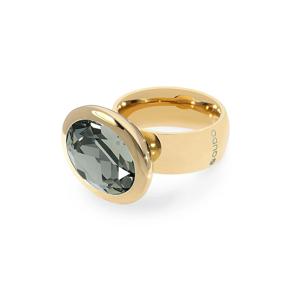 Кольцо Qudo TIVOLA big G black diamond 17.8 мм 632029/17.8 BW/G