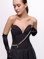 Колье "Pure" White Very Long из перламутра Silver