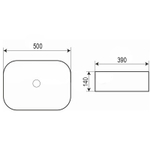 Раковина Azario 500x390x140 накладная, черная матовая (AZ-2195-MB) 145297