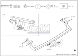 Фаркоп оцинкованный Galia F049A для Ford Focus I универсал 1998-2004(паспорт и сертификат в комплекте)(без электрики)