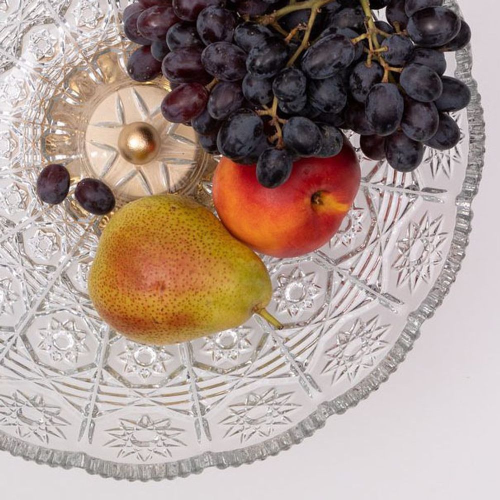 Фруктовница-конфетница Мелодия любви со стеклянной чашей 7373 Айвори
