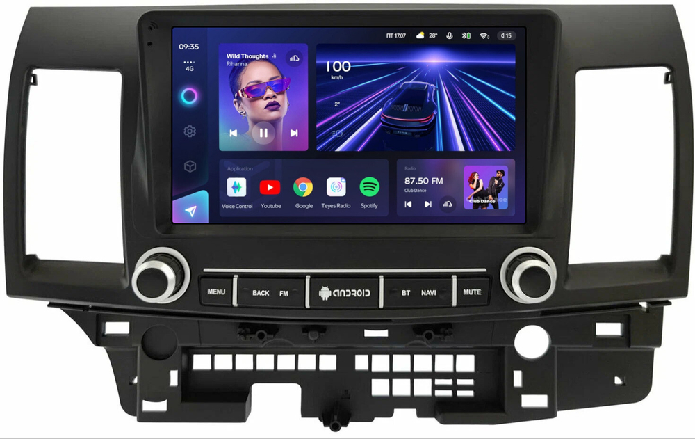 Магнитола для Mitsubishi Lancer X 2007-2016 (рамка с крутилками и кнопками) - Teyes CC3-2K на Android 10, 2K QLED, ТОП процессор, CarPlay, 4G SIM-слот