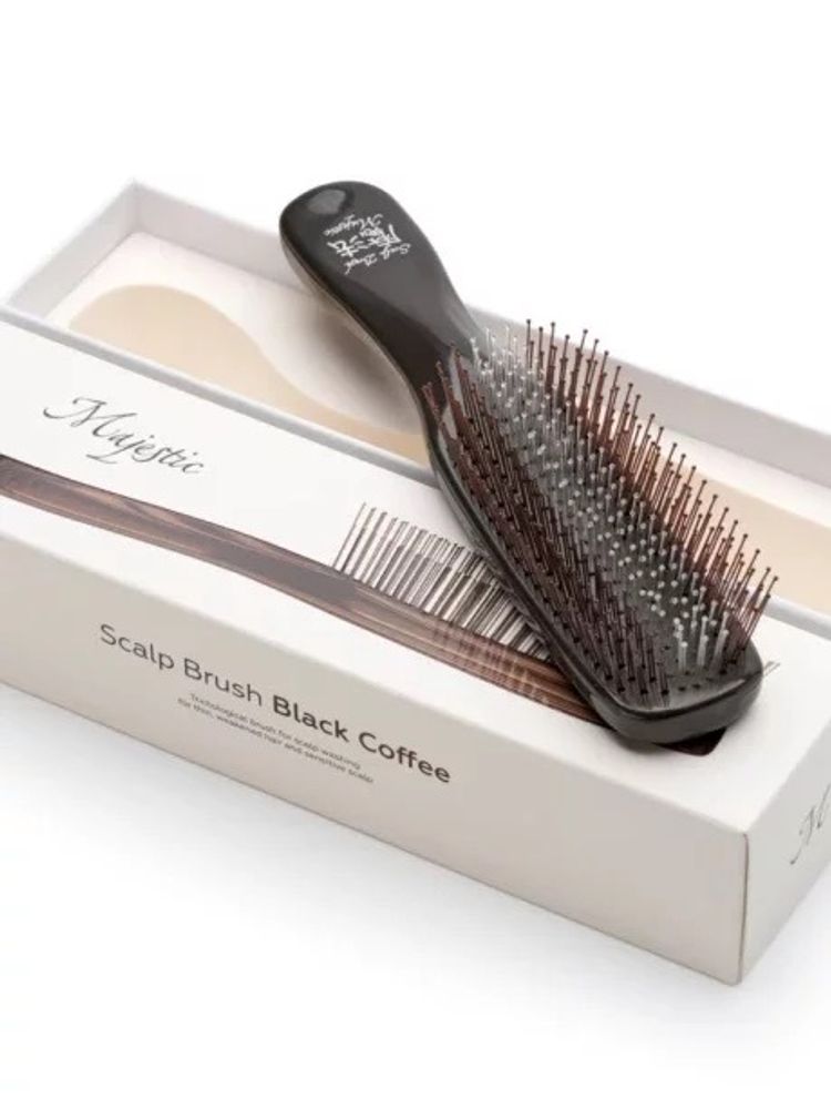 Расческа Majestic Scalp Brush Black Coffee для ослабленных волос